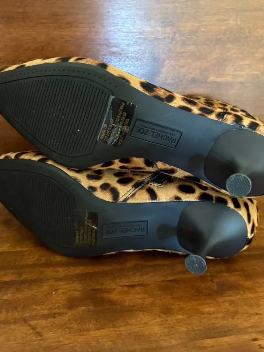 Rachel Zoe Leopard Pointed Toe Kitten Heel Ankle Boots Office Siren Mob Wife 7